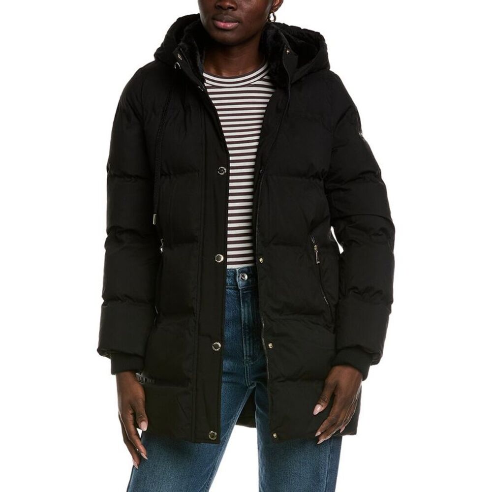 Laundry By Shelli Segal Womens Stretch Welding Tech Straight Jacket, Black